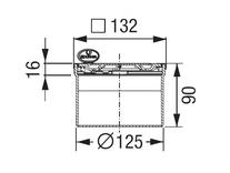 Piesa superioara de montaj Kessel, Ø132, SYSTEM 125, gratar Oval Design, pentru corp sifon